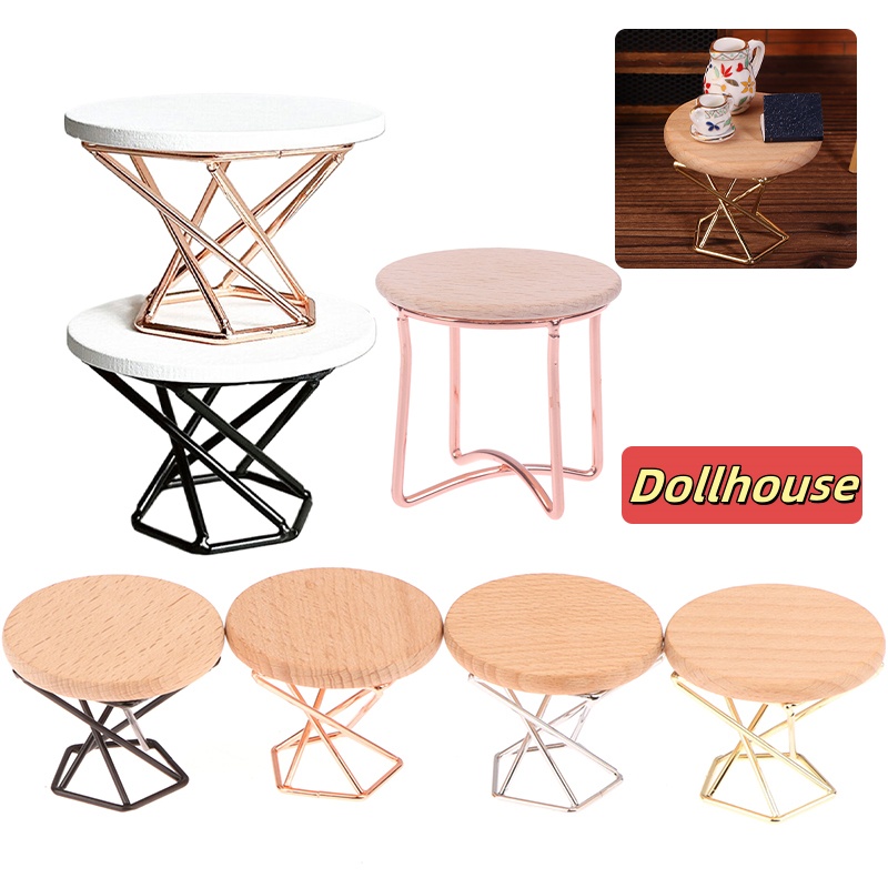 Home Furniture & Hardware Trading - 1/12 Dollhouse Simulation Coffee Table Round