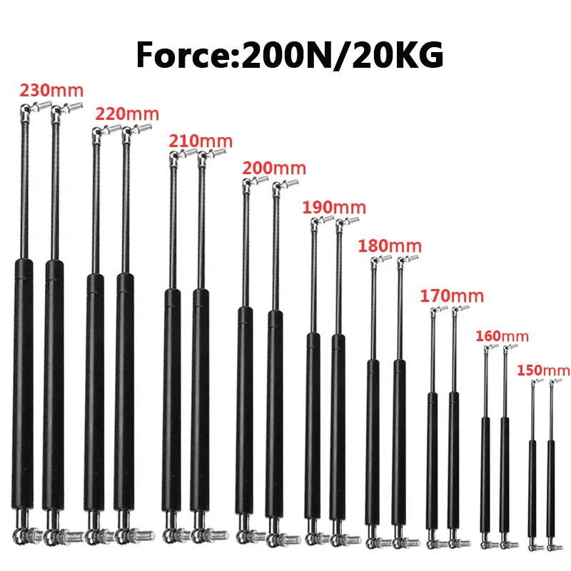 2PCS 150-230mm 200N/20KG Lift  - مراجعة Furniture Hardware In China وسعره