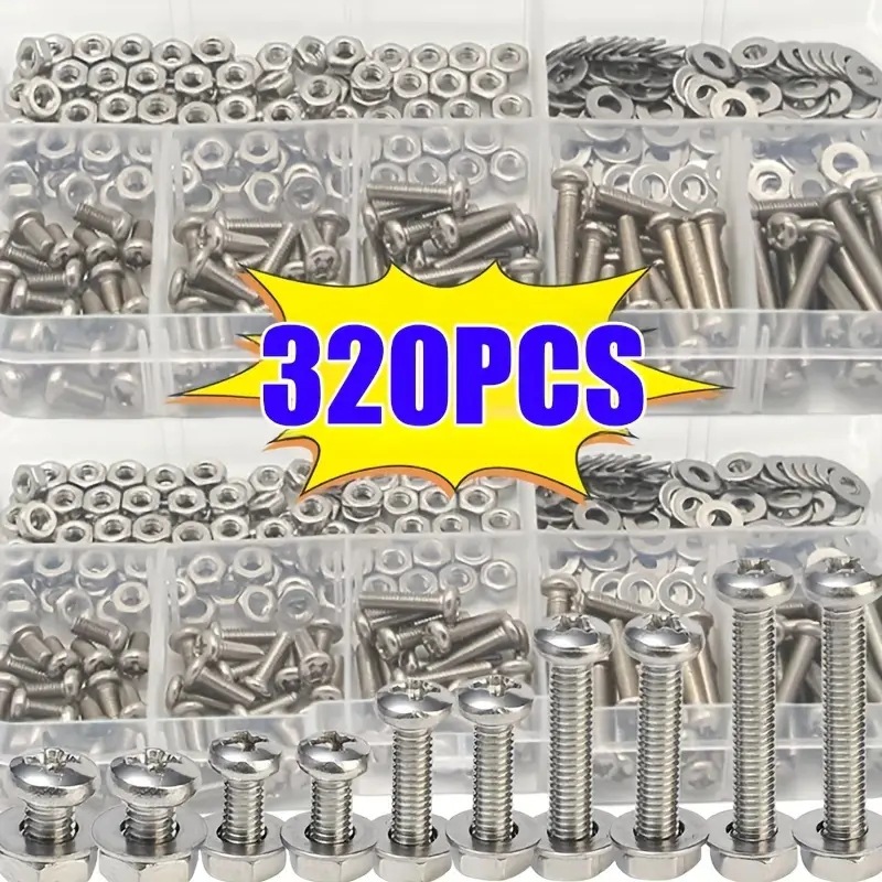 320PCS Hex Nuts & Bolts Set M2 - مراجعة Furniture Hardware Kit وسعره