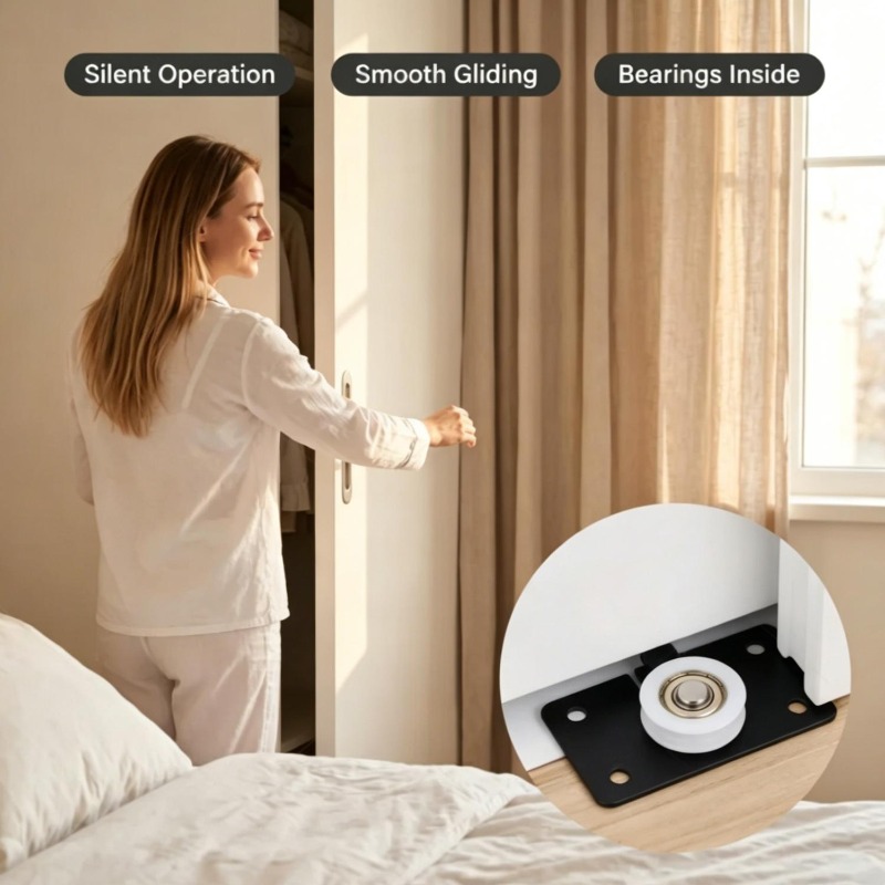 Silent Sliding Door Roller Nyl - مراجعة Furniture Hardware Supplies وسعره