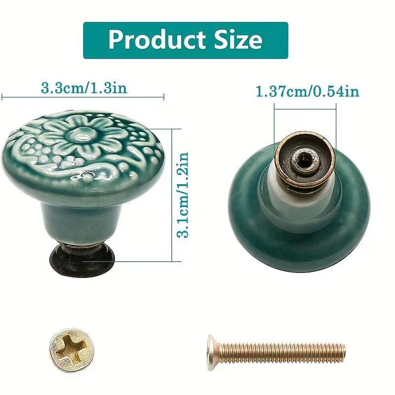 12pcs Ceramic Cabinet Knobs, F - مراجعة Furniture Hardware Kit وسعره