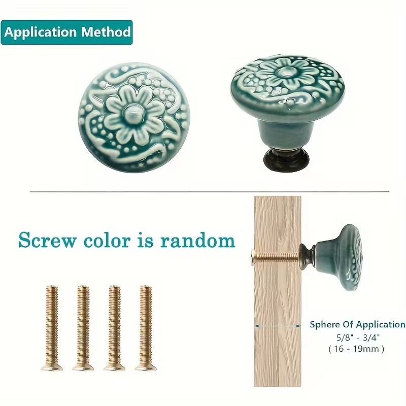 12pcs Ceramic Cabinet Knobs, F - مراجعة Furniture Hardware Kit وسعره