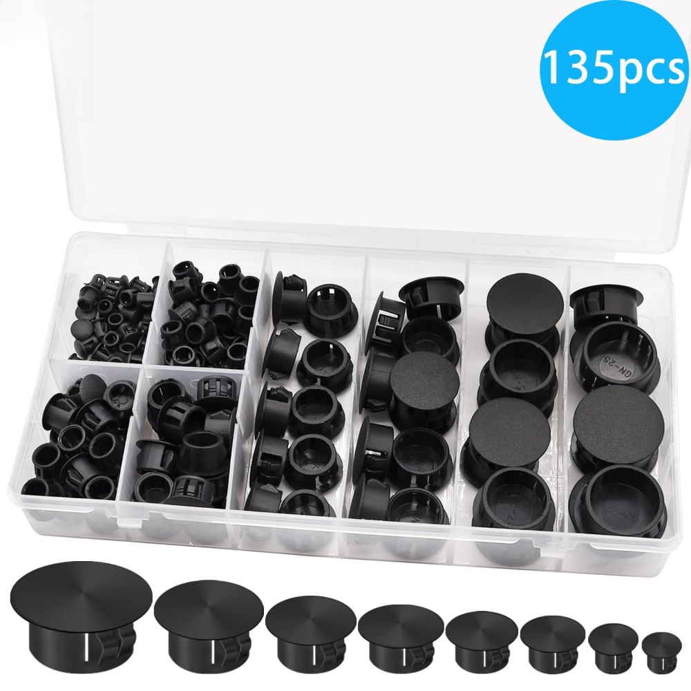 135pcs Black Cover Screw-type  - مراجعة Furniture Hardware Types وسعره