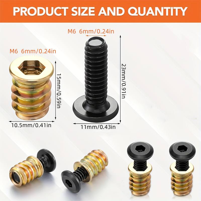 10PCS Nut Threaded Inserts Com - مراجعة Furniture Hardware Kit وسعره