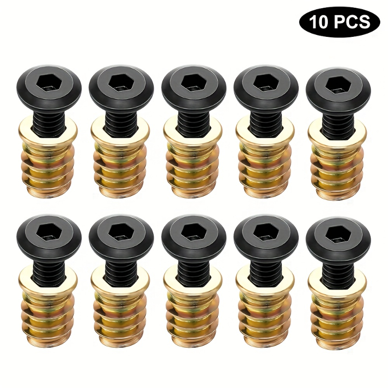 10PCS Nut Threaded Inserts Com - مراجعة Furniture Hardware Kit وسعره