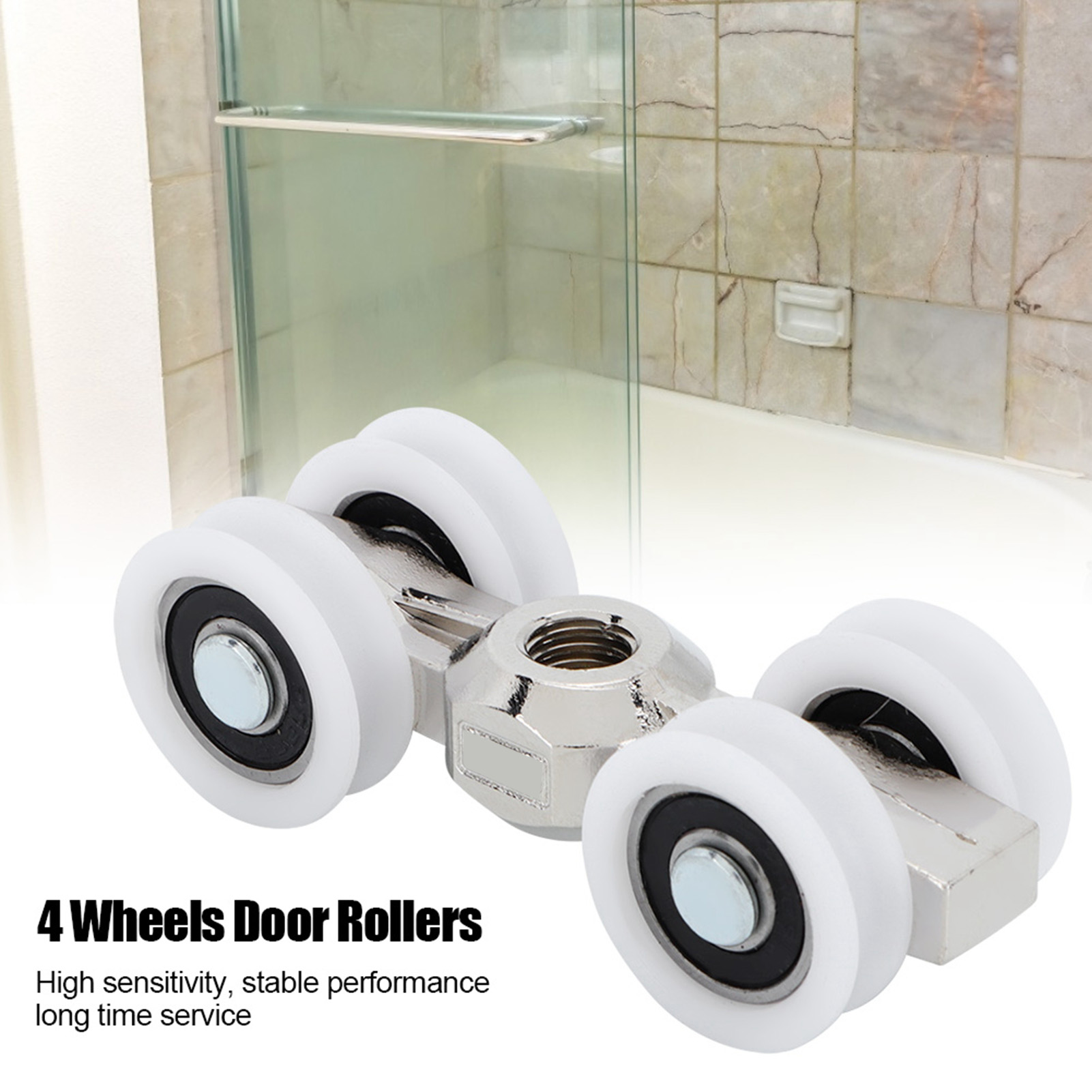 4 Wheels Sliding Door Roller B - مراجعة Furniture Hardware Kit وسعره