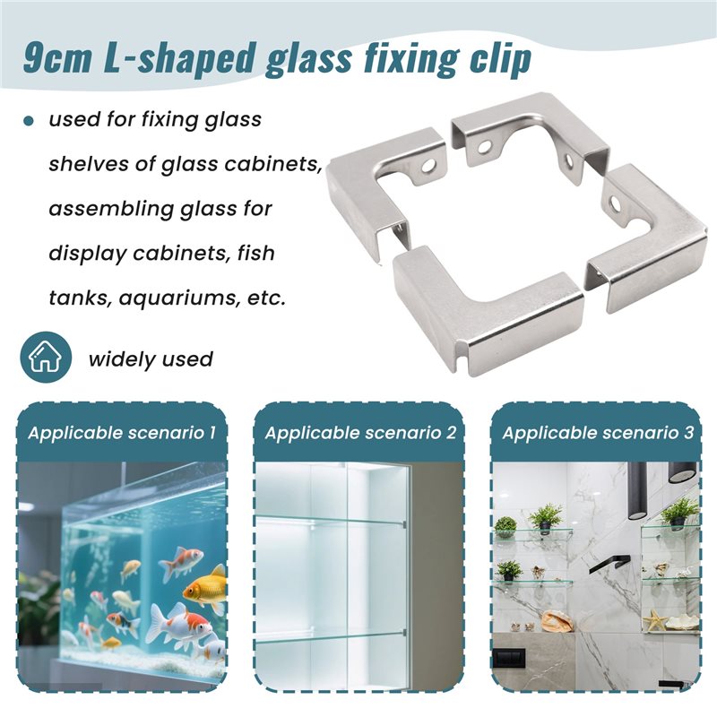 ABUI-4Pcs L Type Glass Fixing  - مراجعة Furniture Hardware Types وسعره